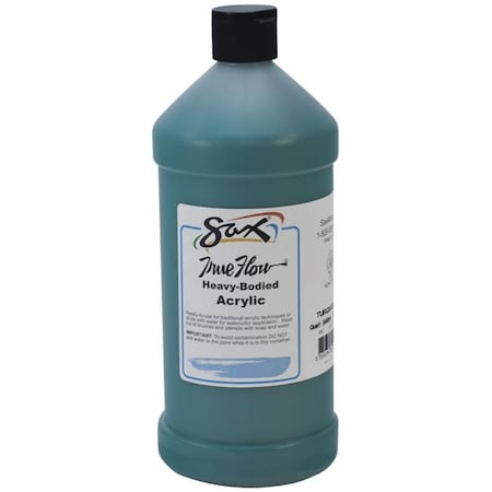 Sax Sax 2019437 1 qt. True Flow Heavy Body Acrylic Paint; Turquoise 2019437